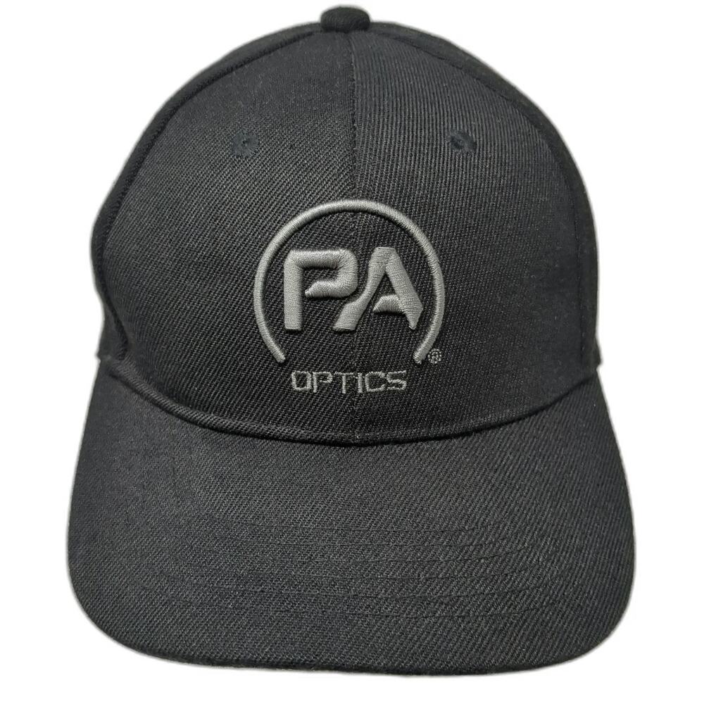 PA Optics Snapback Black One Size Embroidered Logo Structured Shooting Gear Hat